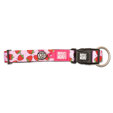 Нашийник для собак Max & Molly Smart ID Collar Strawberry Dream з принтом Полунична мрія, S
