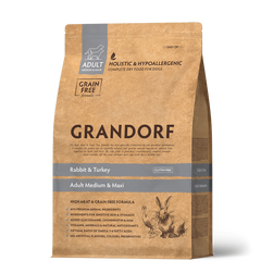 Grandorf Rabbit & Turkey Adult Medium & Maxi Breeds - Грандорф сухой комплексный корм для взрослых собак средних и крупных пород с кроликом и индейкой 10 кг + 1 кг в подарок