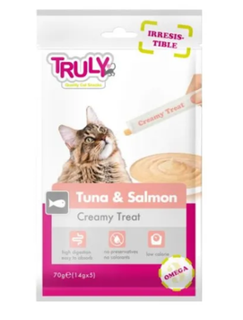 Truly Tuna salomon creamy treat - Ласощі для котів з тунцем та лососем, 70 г