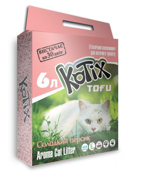 KOTIX TOFU Honey Peach - соєвий наповнювач для котячого туалету (персиковий)
