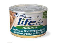 LifeCat консерва для кошек с тунцом, океанической рыбой и овощами, 150 г