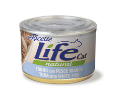 LifeCat консерва для котов тунец с белой рыбой, 150 г