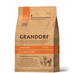 Grandorf Dog Lamb & Turkey Junior Medium & Maxi Breeds - Грандорф сухой комплексный корм для юниоров средних и крупных пород с ягненком и индейкой
