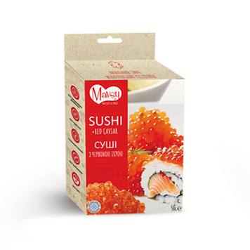 Ласощі для собак від 3-х місяців Mavsy Freeze dried SUSHI WITH RED CAVIAR суші лосося з червоною ікрою, 50 г