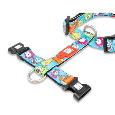 Шлейки для собак Max & Molly H-Harness Little Monsters з принтом Маленькі монстри, M