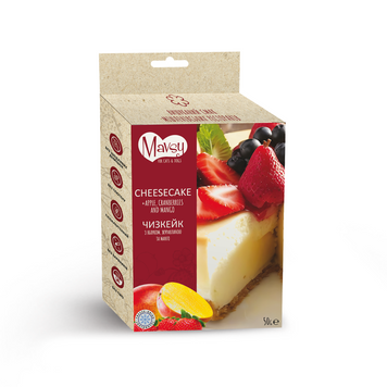 Ласощі для собак від 3-х місяців Mavsy Freeze dried CHEESECAKE WITH APPLE, CRANBERRIES AND MANGO чізкейк з яблуком, журавлиною та манго, 50 г