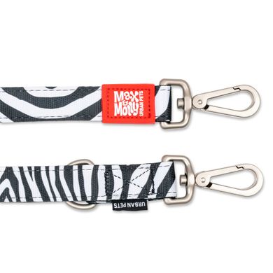 Повідець багатофункціональний Max & Molly Multi-Function Leash Zebra з принтом Зебра, M