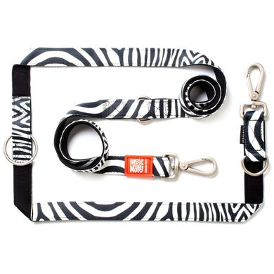 Повідець багатофункціональний Max & Molly Multi-Function Leash Zebra з принтом Зебра, M