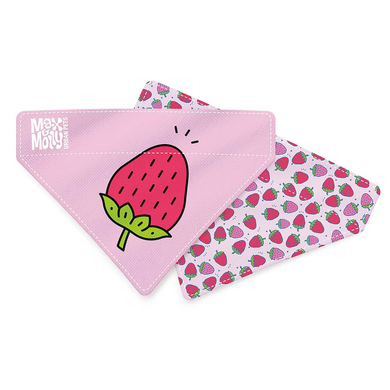 Бандана для собак на нашийник Max & Molly Bandana Strawberry Dream з принтом Полунична мрія, S