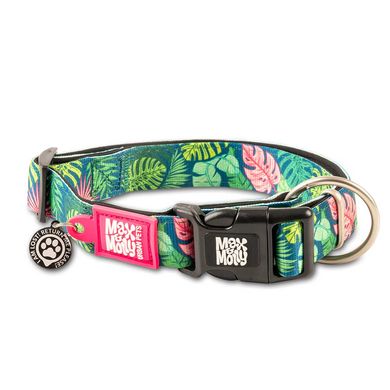 Нашийник для собак Max & Molly Smart ID Collar Tropical з принтом Тропіки, XS