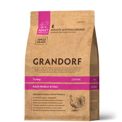 Grandorf Turkey Adult Medium & Maxi Breeds - Грандорф сухой комплексный корм для взрослых собак средних и больших пород с индейкой