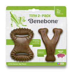 Benebone Tiny-2 Pack Bacon - Набор из двух жевательных игрушек для собак со вкусом бекона