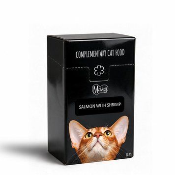 Ласощі кремові для котів Mavsy SALMON FILLET & SHRIMP з філе лосося та креветками, 15 г (30 шт)
