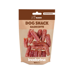 Inodorina dog snack salsiccette manzo ласощі для собак яловичі ковбаски 80г