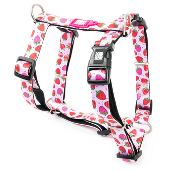 Шлейки для собак Max & Molly H-Harness Strawberry Dream с принтом Клубничная мечта, XS