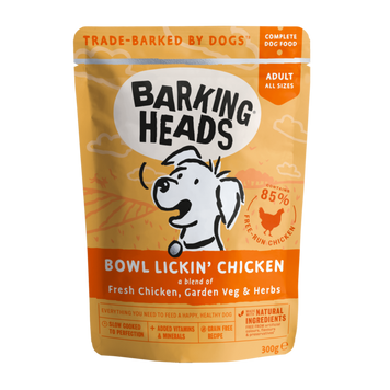 BARKING HEADS Bowl Lickin Chicken - Вологий корм для собак "До останнього шматочка" з куркою - пауч 300 г