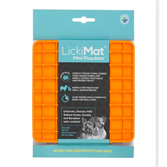 LickiMat DOG MINI PLAYDATE ORANGE Коврик для медленного питания зеленый оранжевый